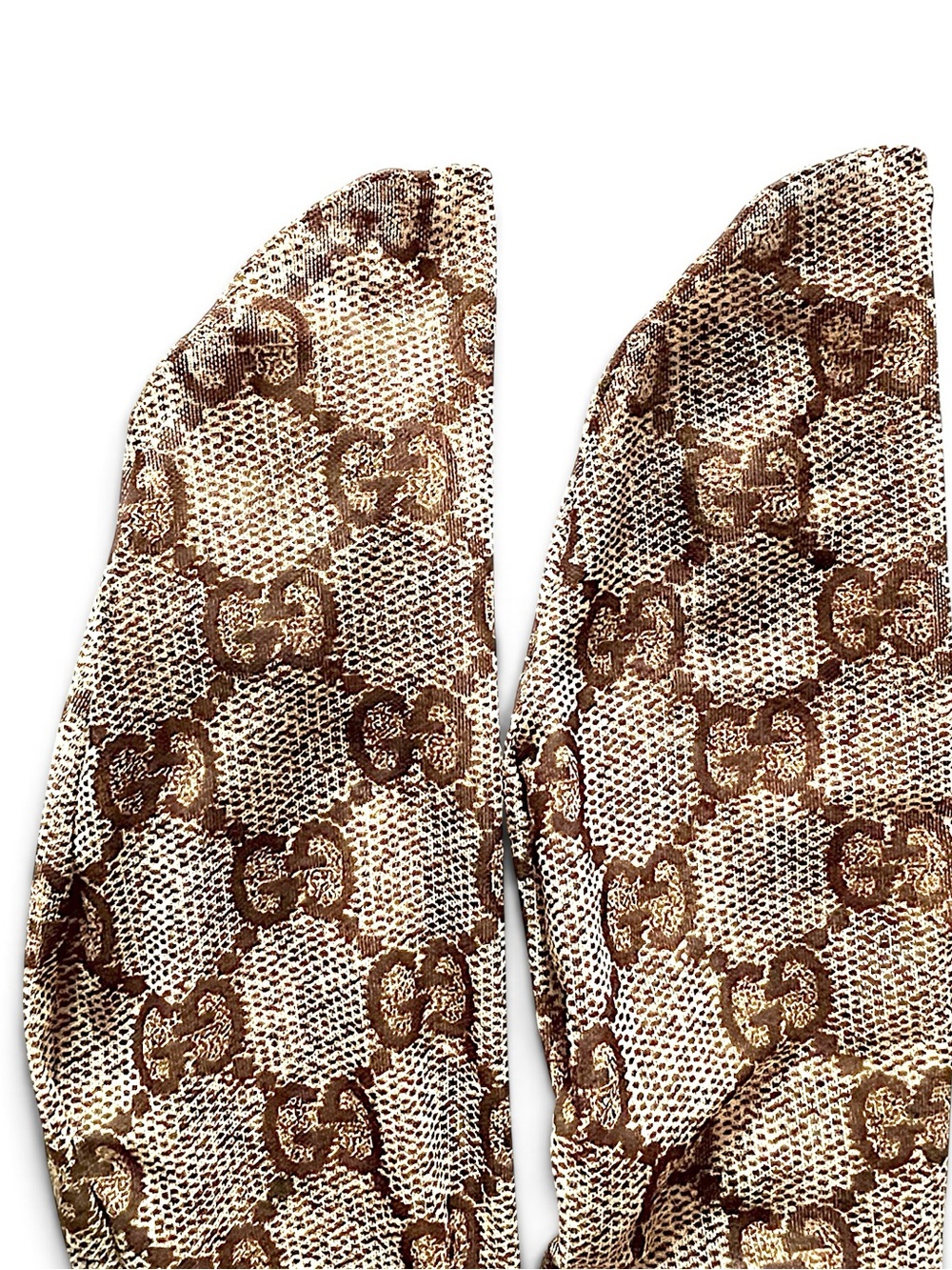 Gucci Brown & Cream GG Interlocking Monogram Patterned Hosiery Socks